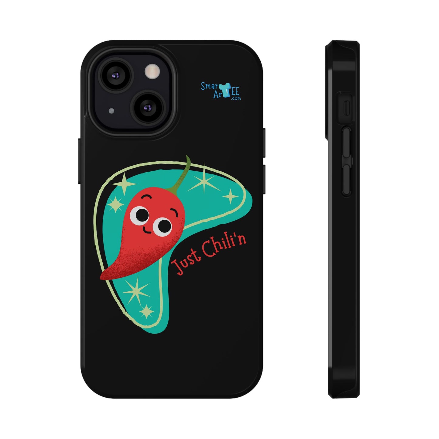 Chili Themed Phone Case, Just Chilin' Design, Fun Accessory, Unique Gift, Vibrant Protection, Perfect for Foodies, Holiday Cheer