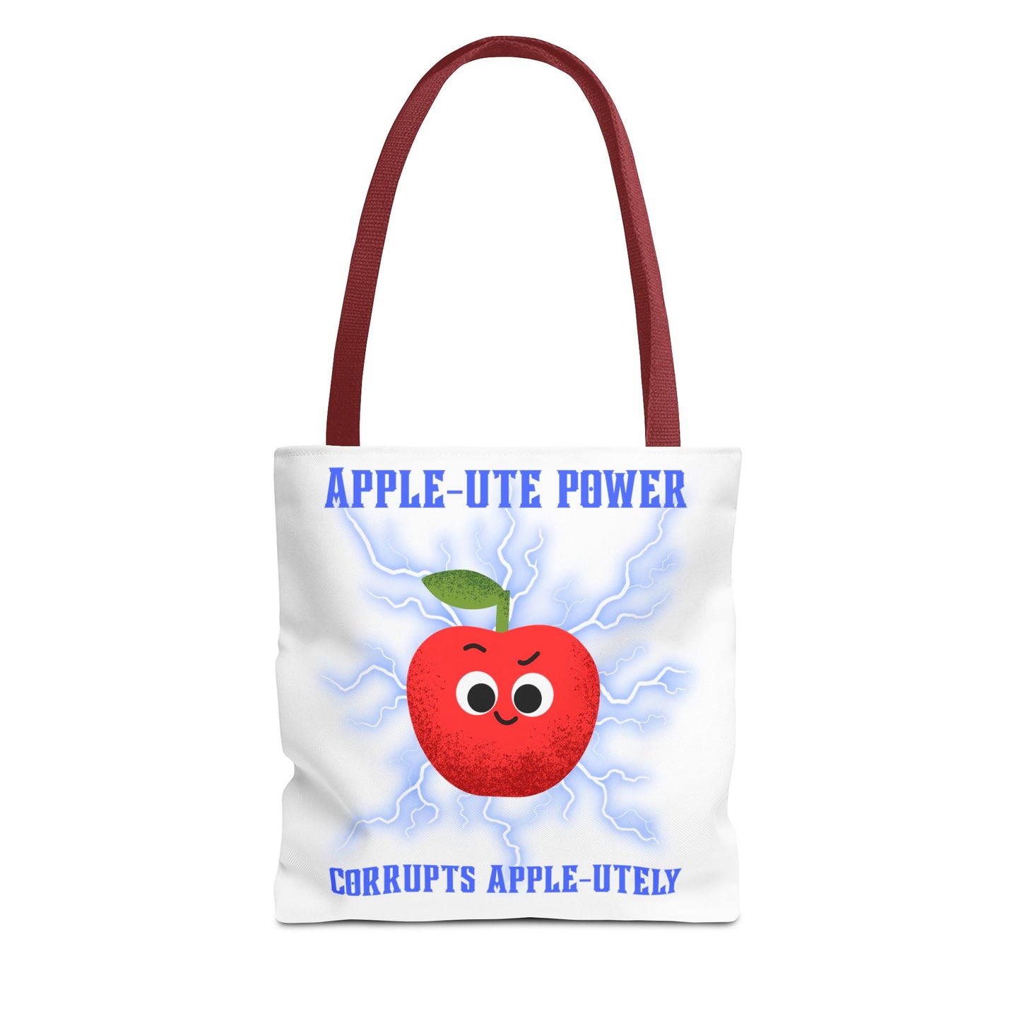 Apple-Powered Funny Tote Bag, Cute Grocery Bag, Gift for Teachers, Eco-Friendly Shopping Bag, Reusable Fun Bag