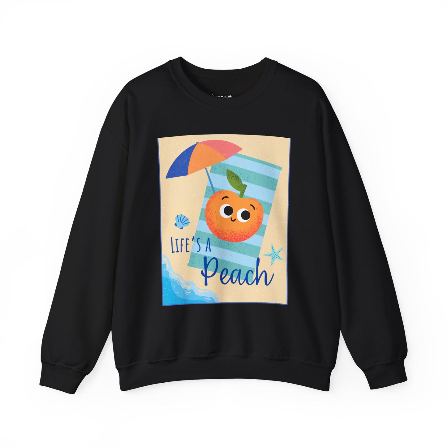 Life's a Peach Crewneck Sweatshirt | Cute Sweatshirt for Summer, Beach Day, Gift Idea, Funny Fruit Pun, Unisex Apparel, Trendy Fashion