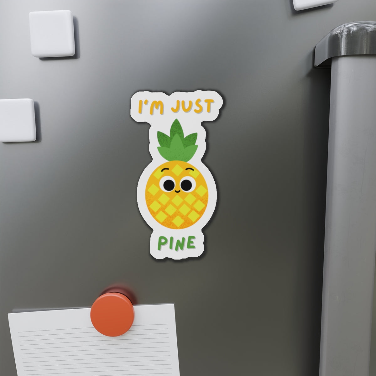Cute Pineapple Die-Cut Magnet | Funny Kitchen Decor, Gift for Friends, Unique Fridge Magnet, Summer Vibes, Fruit Love
