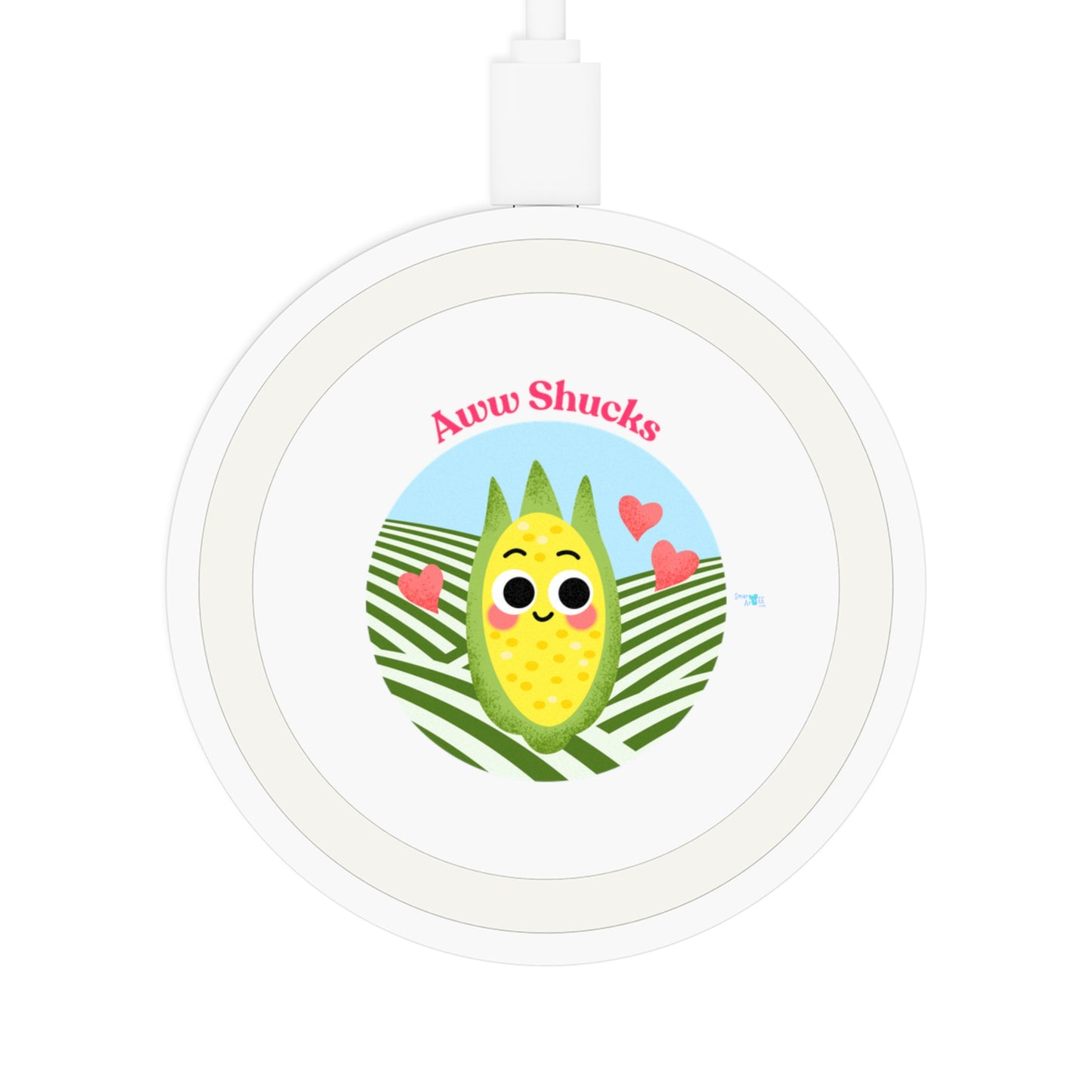 Cute Quake Wireless Charging Pad, Aww Shucks, Bundle With Air Pod Case, Gifts for Tech Lovers, Fun Desk Accessories, Unique Holiday Gift