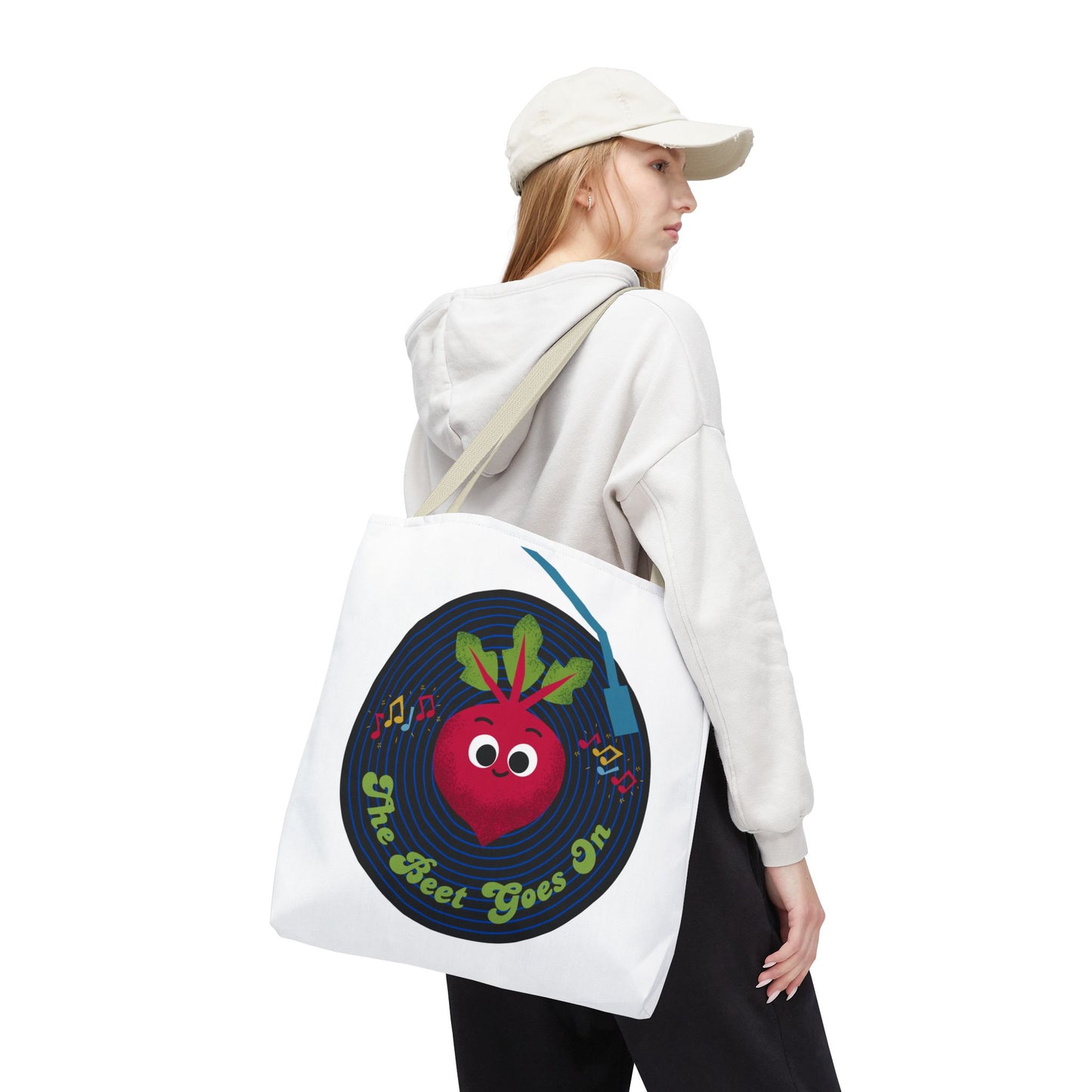 Musical Beet Tote Bag - Stylish Eco-Friendly Shopper, Fun Gift for Veggie Lovers, Perfect for Grocery Runs, Festivals, and Birthdays