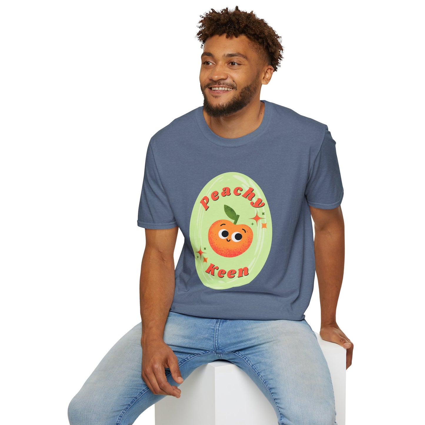 Peachy Keen Unisex Softstyle T-Shirt | Cute Fruit Tee | Fun Summer Apparel | Gift for Friends | Casual Outfit