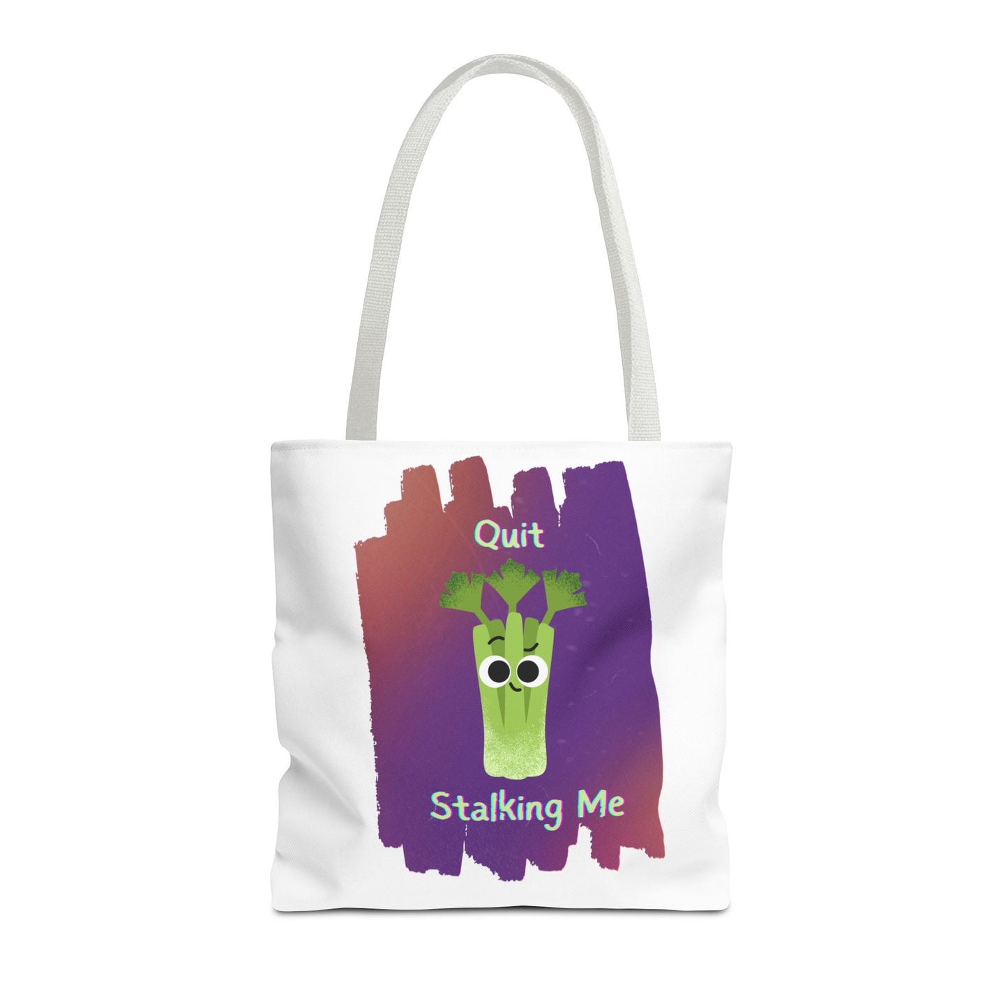 Playful Celery Tote Bag - "Quit Stalking Me" - Funny Shopping Bag, Gift for Veggie Lovers, Gym, Market, Eco-Friendly Bag