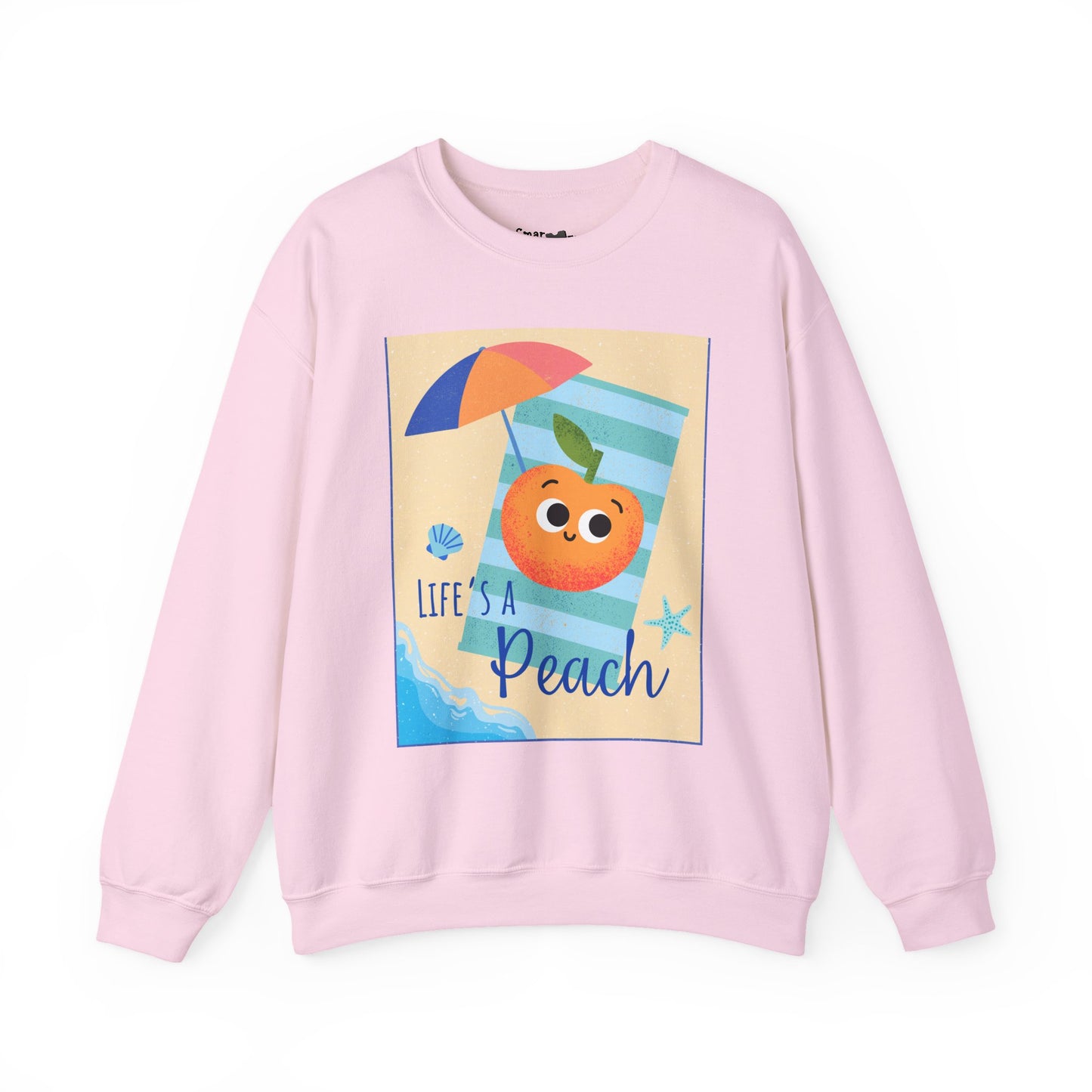 Life's a Peach Crewneck Sweatshirt | Cute Sweatshirt for Summer, Beach Day, Gift Idea, Funny Fruit Pun, Unisex Apparel, Trendy Fashion
