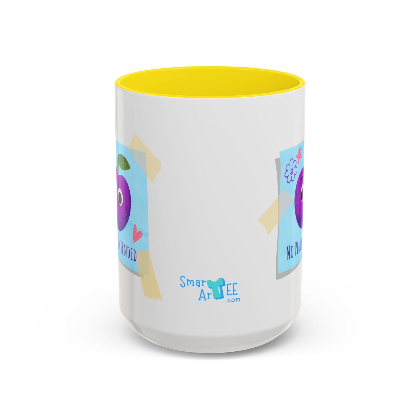 Playful Plum Coffee Mug, Cute Gift for Teachers, Friends, Humor Mug, Fun Kitchen Decor, Unique Cup for Any Occasion