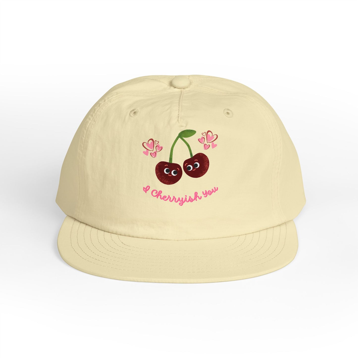 Charming Cherry Surf Cap – Perfect for Summer, Beach Days Hat, Outdoor Adventures, Gift for Surf Lovers, Adjustable Snapback Hat