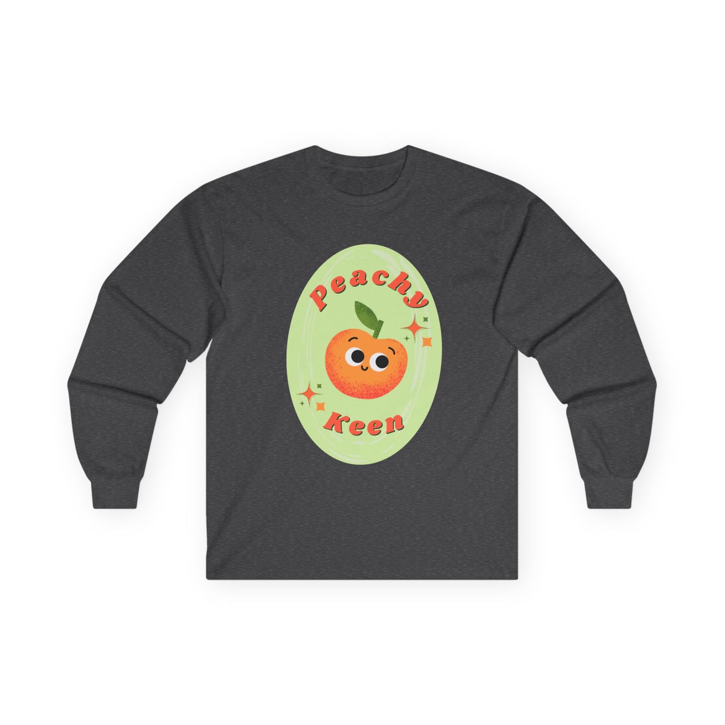 Peachy Keen Unisex Long Sleeve Tees, Cute Graphic Shirt, Fruit Lover Gift, Comfortable Everyday Wear, Perfect for Spring and Summer