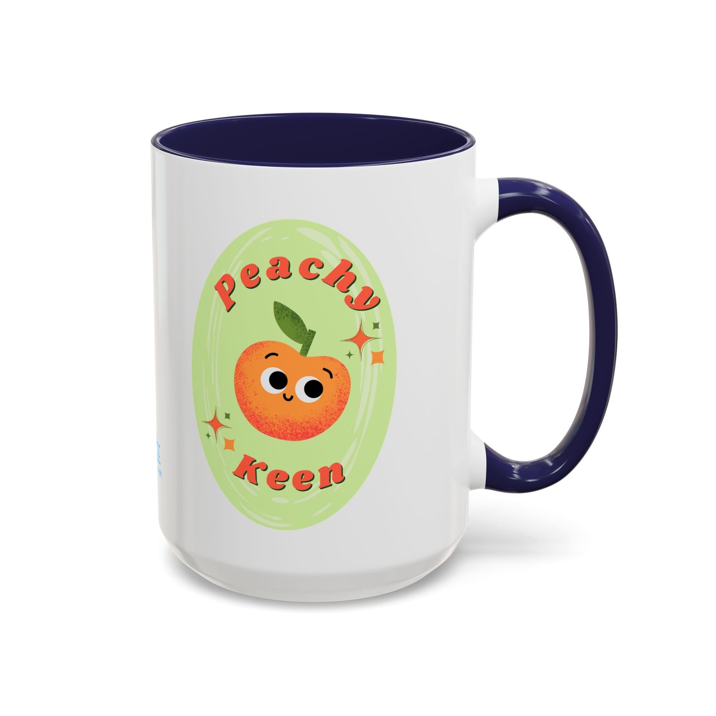 Peachy Keen Accent Coffee Mug - Fun Drinkware for Coffee Lovers, Gifts for Friends, Cute Kitchen Decor, Fruit-themed Mug, Unique Ceramics