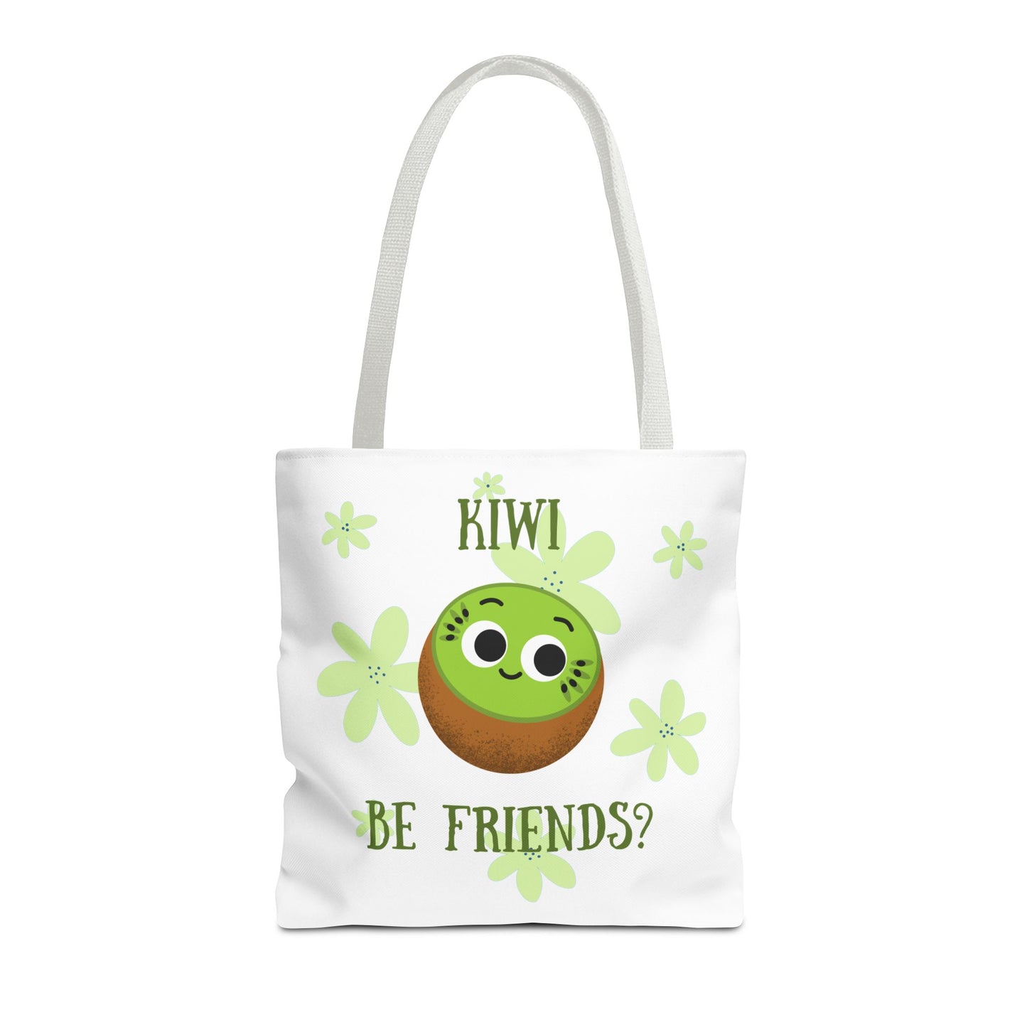 Cute Kiwi Friendship Tote Bag, Eco-Friendly Shopping Bag, Gift for Friends, Cute Grocery Bag, Colorful Beach Bag