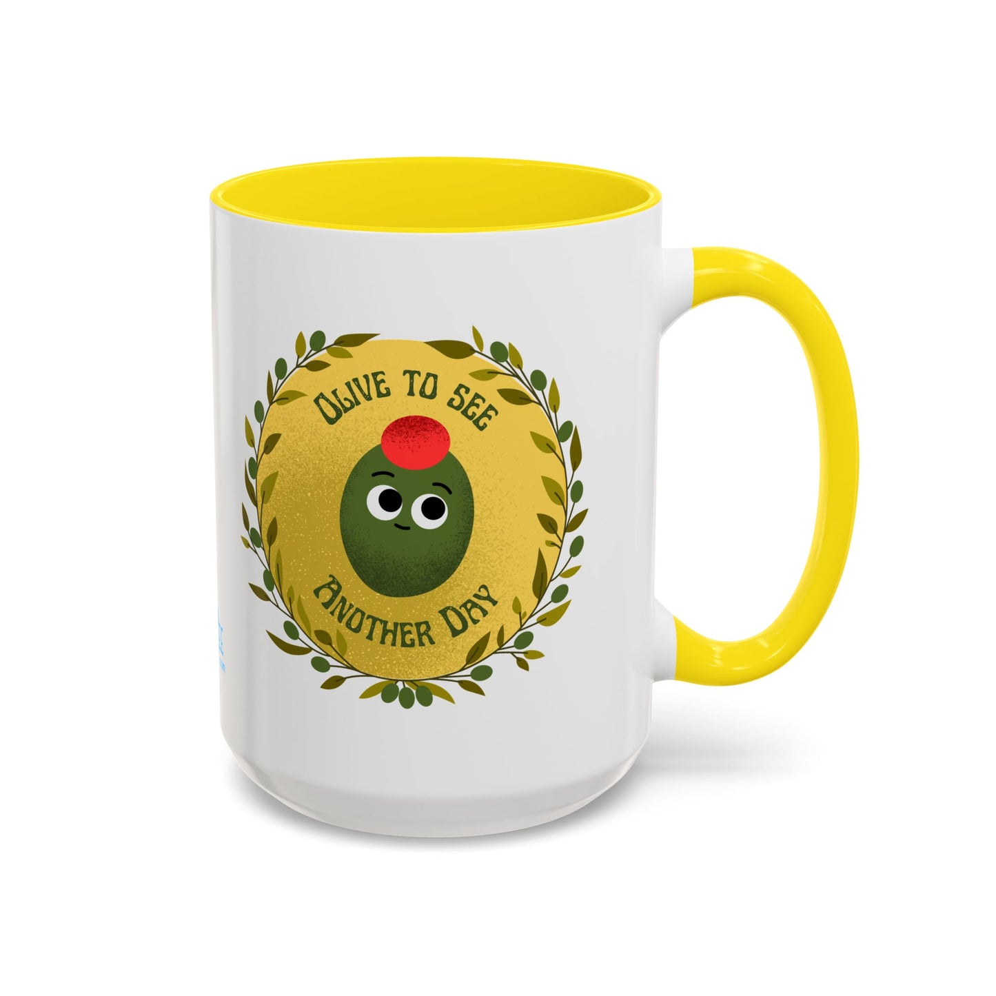 Cheerful Olive Coffee Mug, Gift for Food Lovers, Funny Kitchen Decor, Cute Office Mug, Coffee Lover's Gift, Celebrate Every Day