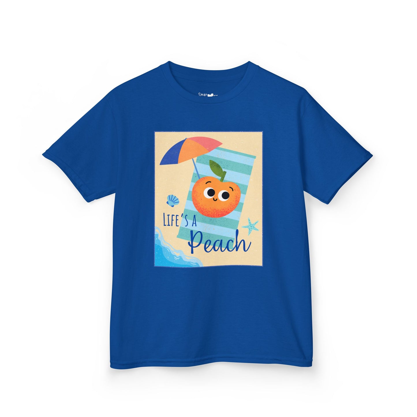 "Life's a Peach" Kids Heavy Cotton Tee – Cute Summer Shirt, Gift for Kids, Fun Casual Wear, Beach Day, Summer Vibes