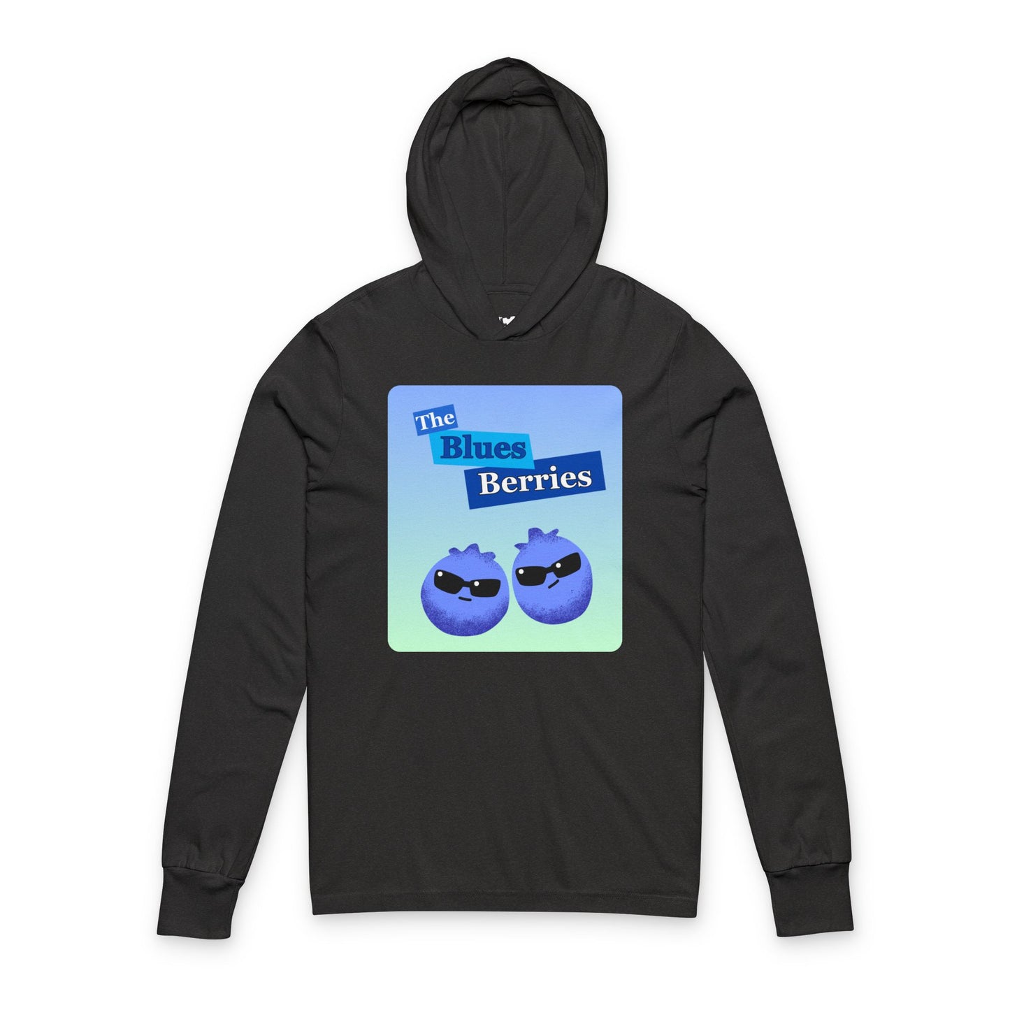 Cool Blues Berries Unisex Hooded Long Sleeve Shirt, Fun Summer Top, Gift for Berry Lovers, Cute Graphic Pun Shirt, Leisure Wear