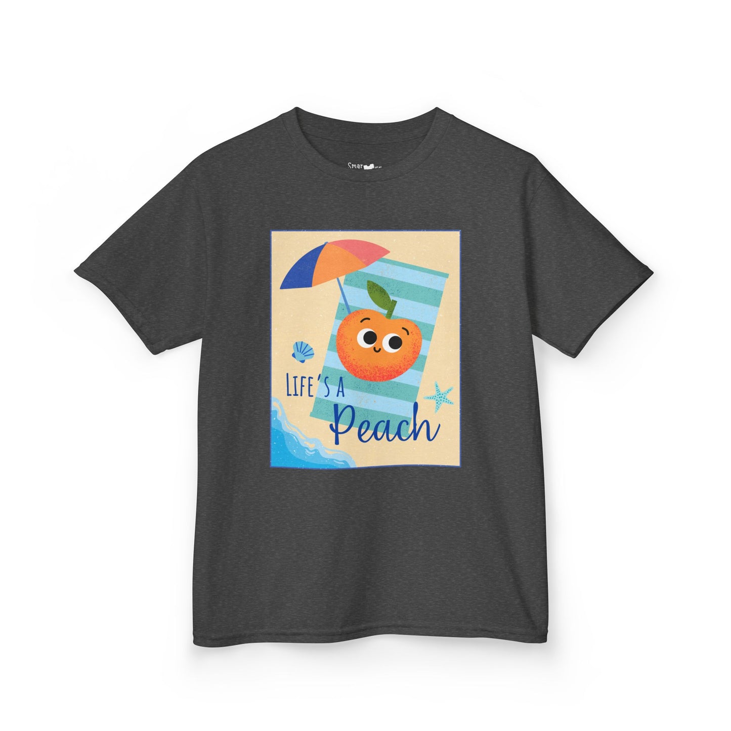 "Life's a Peach" Kids Heavy Cotton Tee – Cute Summer Shirt, Gift for Kids, Fun Casual Wear, Beach Day, Summer Vibes