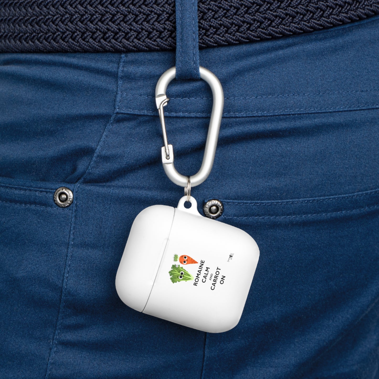 Whimsical AirPods Case Cover Featuring 'Romaine Calm and Carrot On' - Cute Gift for Veggie Lovers, Fun Accessory