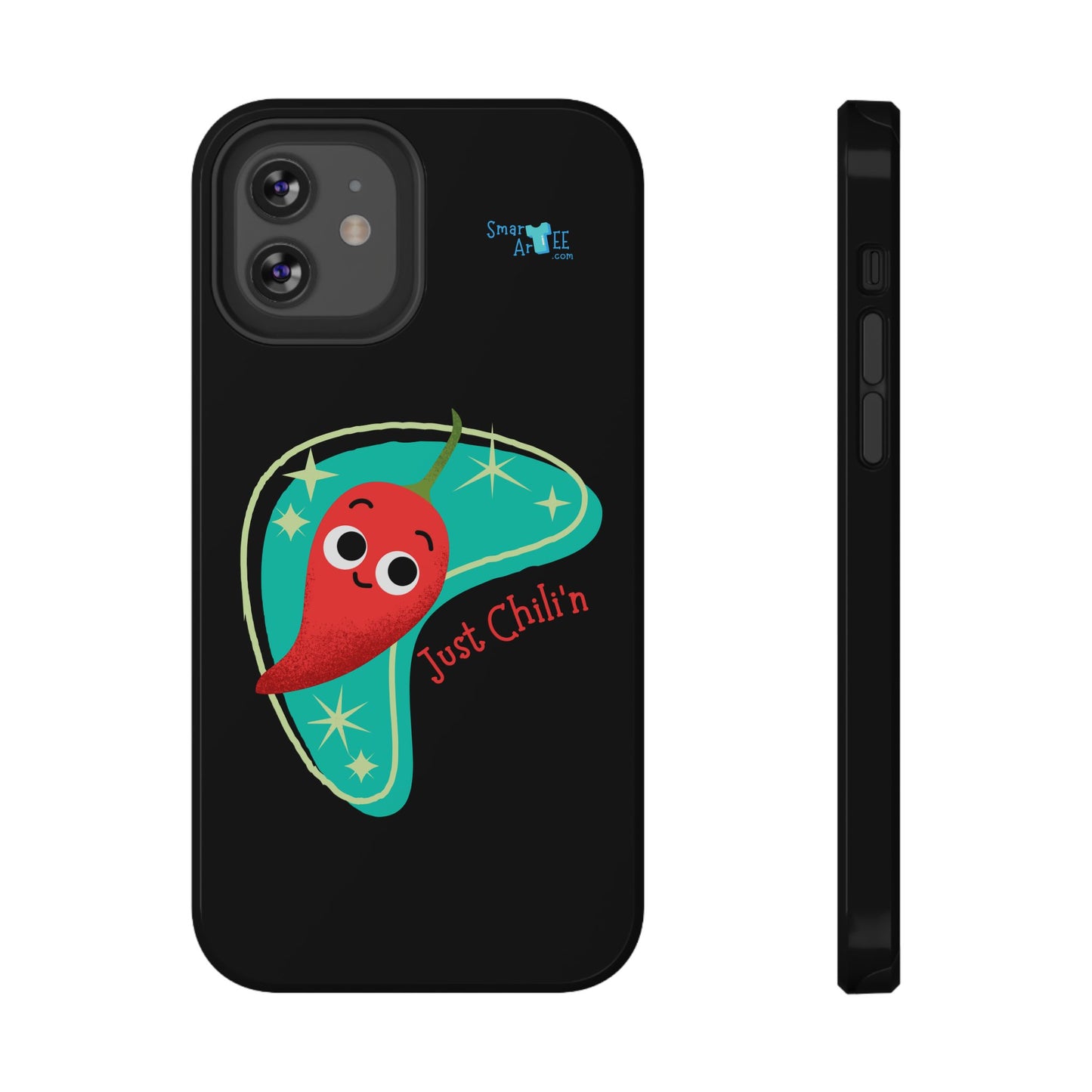 Chili Themed Phone Case, Just Chilin' Design, Fun Accessory, Unique Gift, Vibrant Protection, Perfect for Foodies, Holiday Cheer
