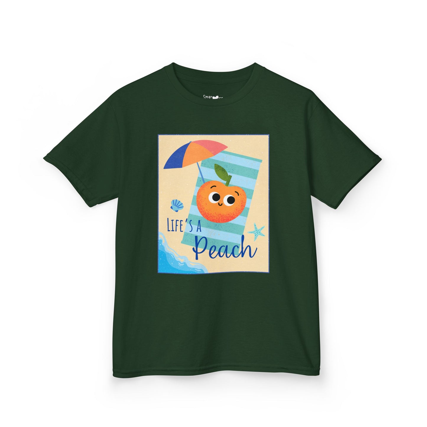 "Life's a Peach" Kids Heavy Cotton Tee – Cute Summer Shirt, Gift for Kids, Fun Casual Wear, Beach Day, Summer Vibes