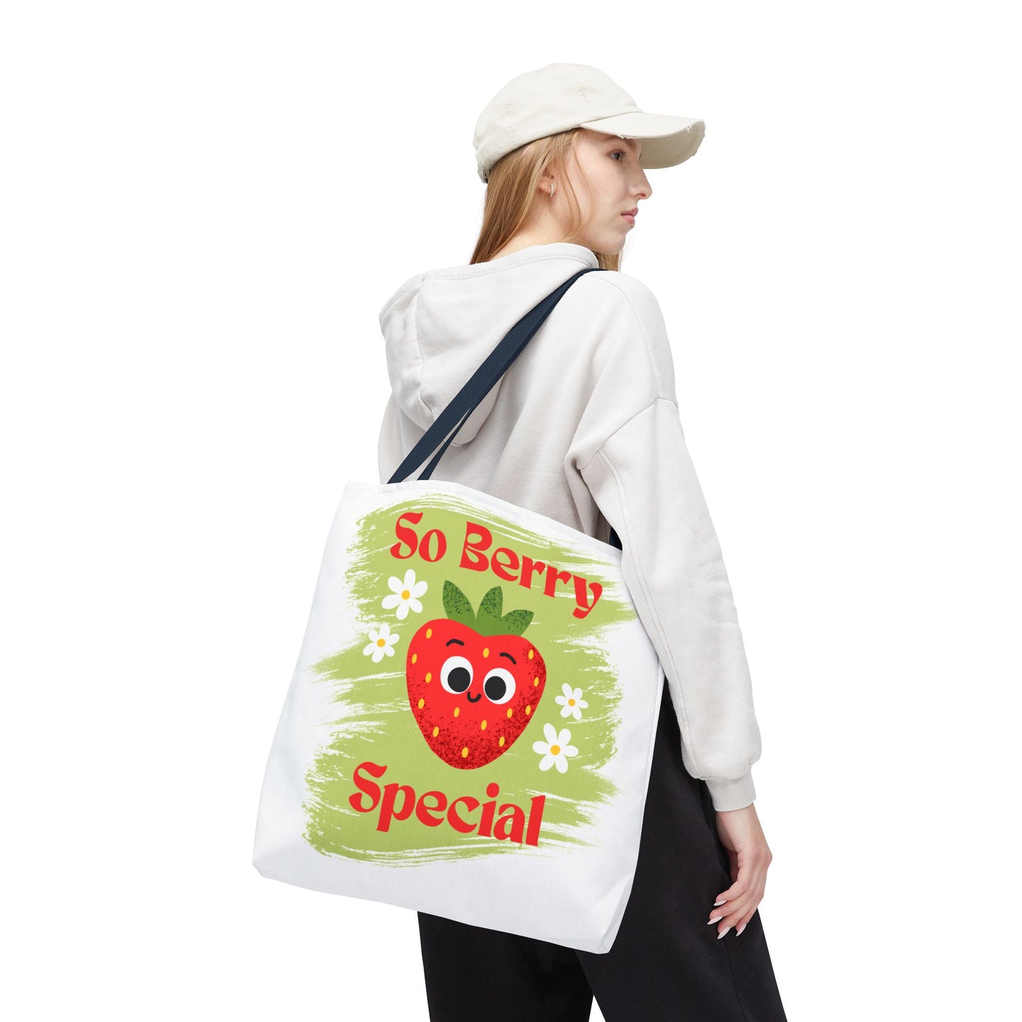 Cute Strawberry Tote Bag - So Berry Special, Tote, Eco-Friendly Bag, Shopper Bag, Beach Bag, Gift for Her