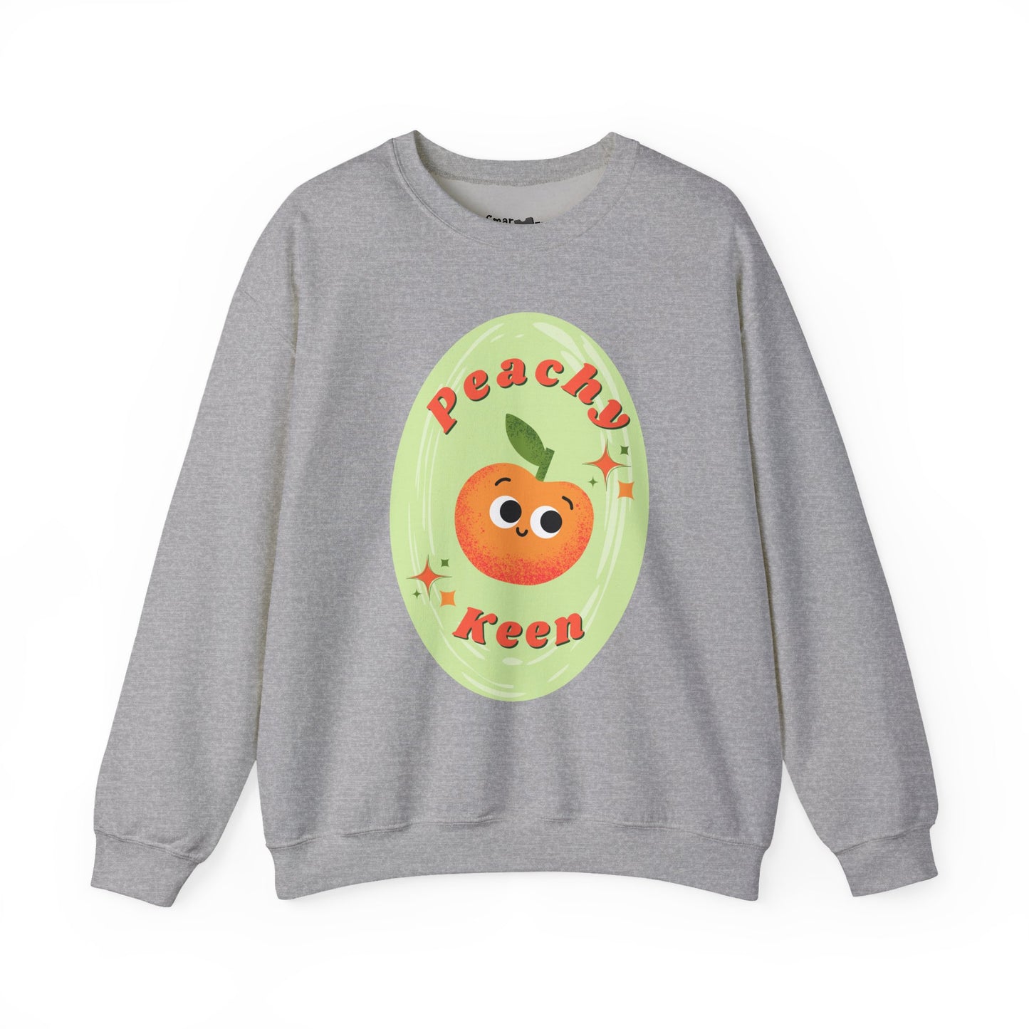 Peachy Keen Unisex Crewneck Sweatshirt, Cute Apparel, Casual Wear, Gift for Friends, Fall Style, Fun Fashion