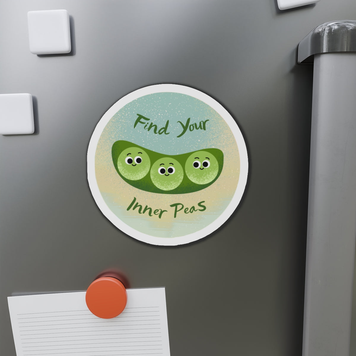 Whimsical Inner Peas Magnet, Cute Fridge Decor, Inspiring Gift, Kitchen Accessory, Pea Pod Wall Art, Fun Home Décor