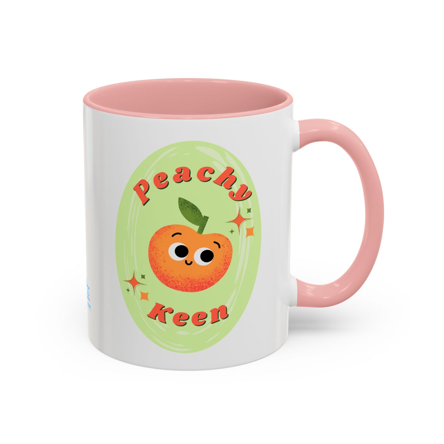 Peachy Keen Accent Coffee Mug - Fun Drinkware for Coffee Lovers, Gifts for Friends, Cute Kitchen Decor, Fruit-themed Mug, Unique Ceramics