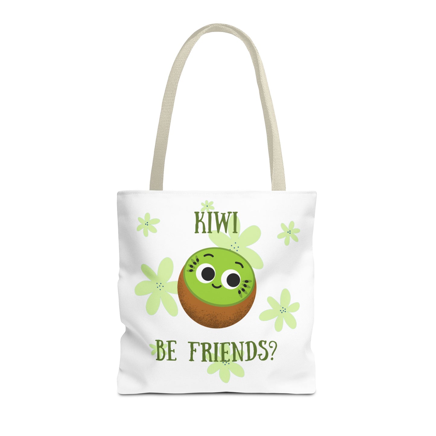 Cute Kiwi Friendship Tote Bag, Eco-Friendly Shopping Bag, Gift for Friends, Cute Grocery Bag, Colorful Beach Bag