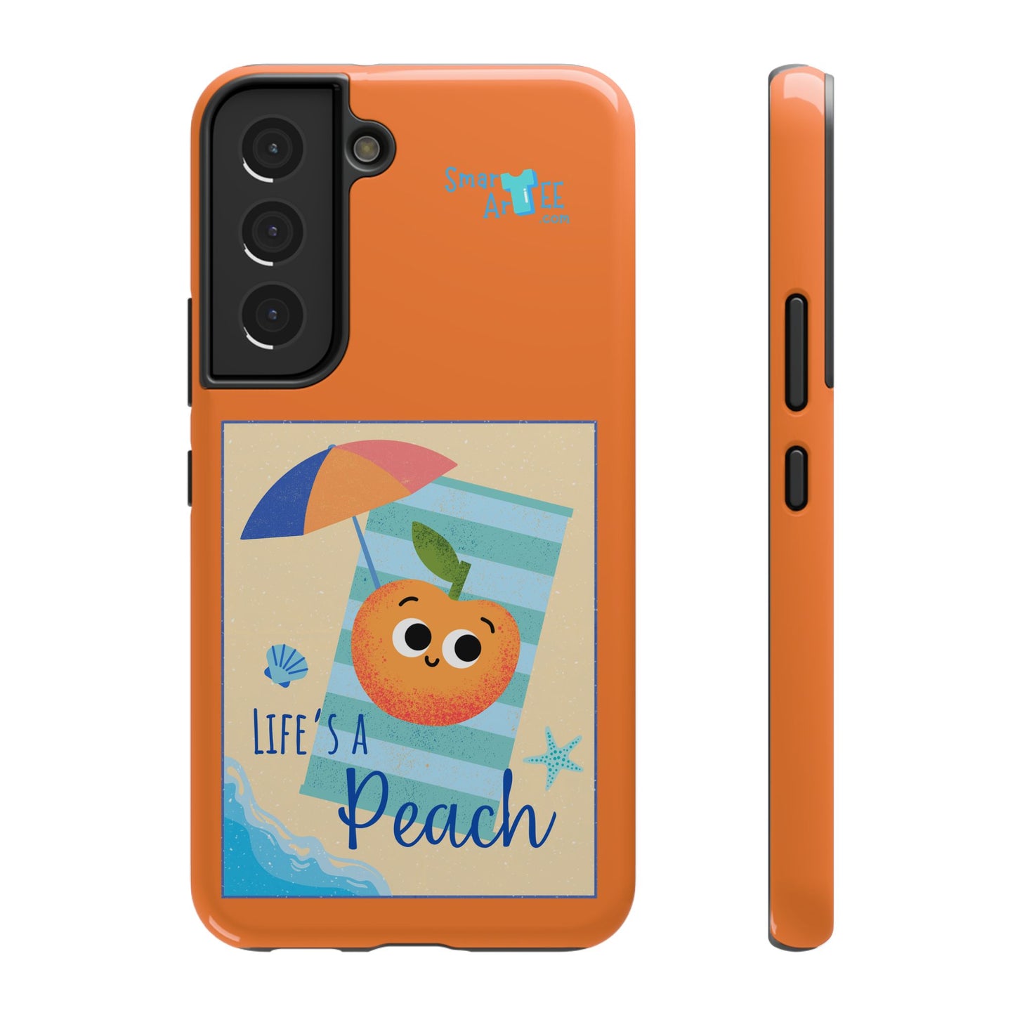 Cute Life's a Peach Phone Case, Impact-Resistant Cell Phone Cover, Summer Accessory, Gift for Fruit Lovers, Beach Vibes