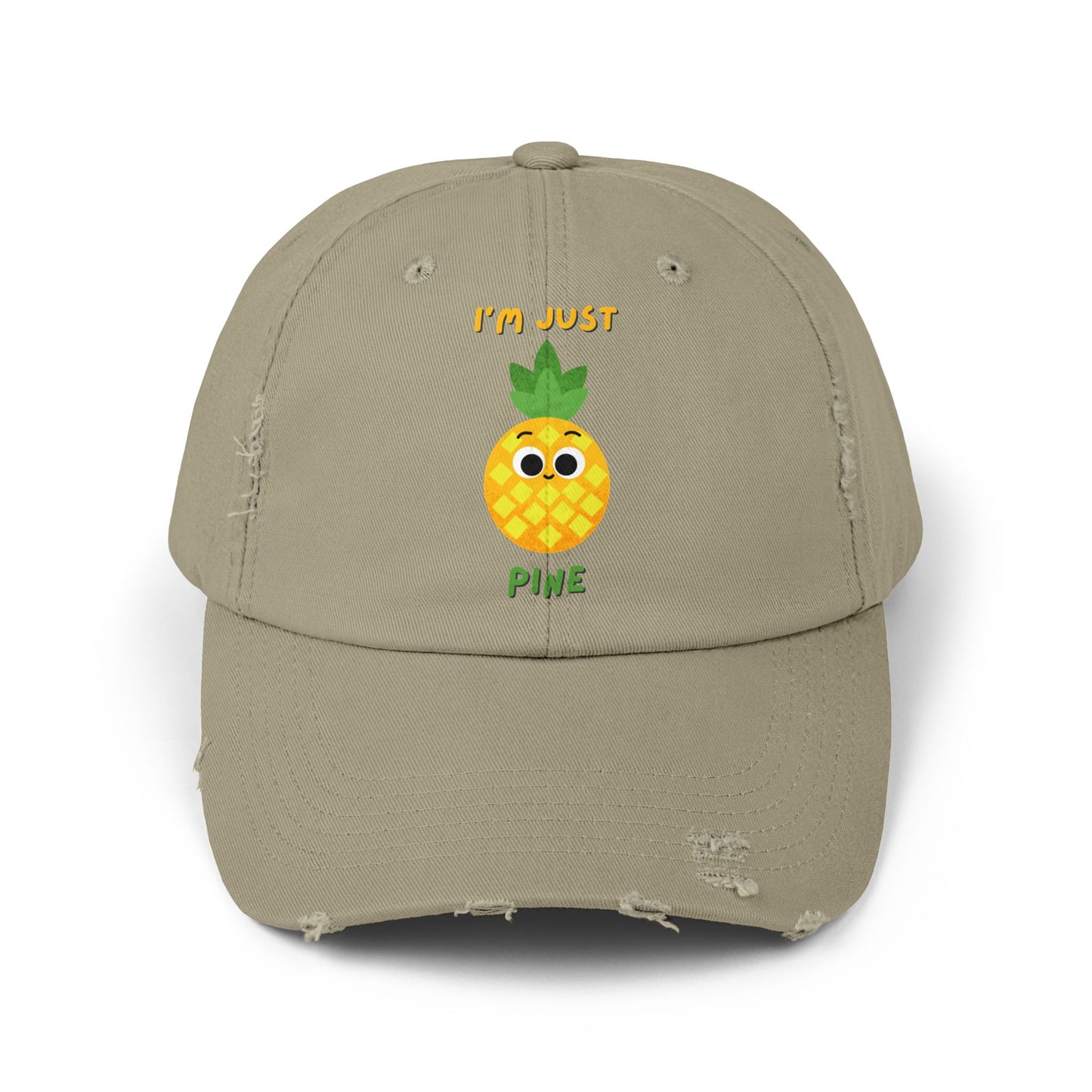 Cute Pineapple Distressed Cap, Fun Summer Pun Hats, Unisex Cap, Casual Beachwear, Perfect Gift for Fruit Lovers, Everyday Accessories