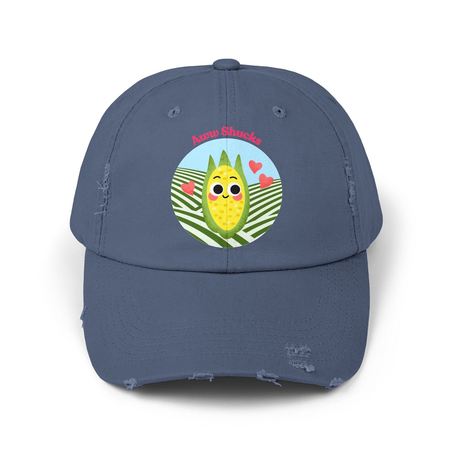 Cute Corn Cob Pun Cap, Unisex Distressed Trendy Hats, Fun Accessory, Gift for Friends, Casual Wear