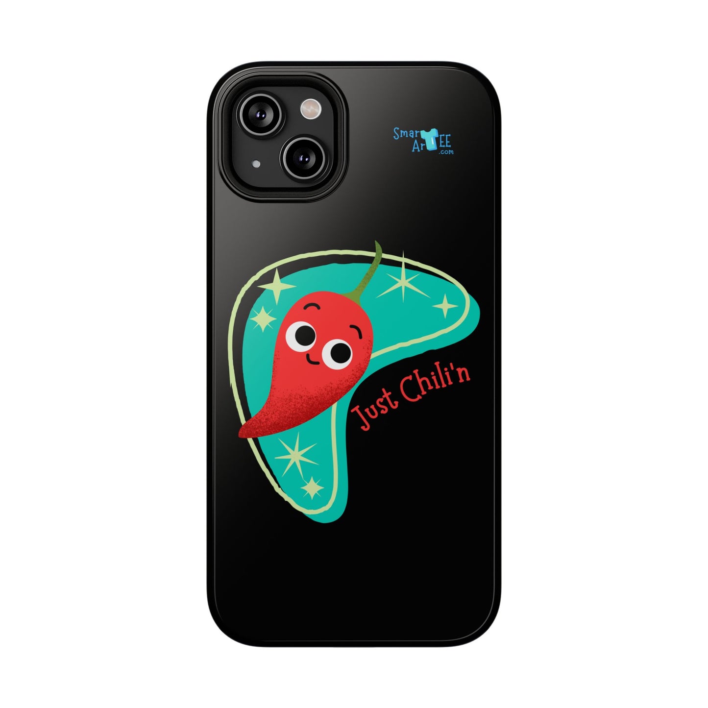 Chili Themed Phone Case, Just Chilin' Design, Fun Accessory, Unique Gift, Vibrant Protection, Perfect for Foodies, Holiday Cheer