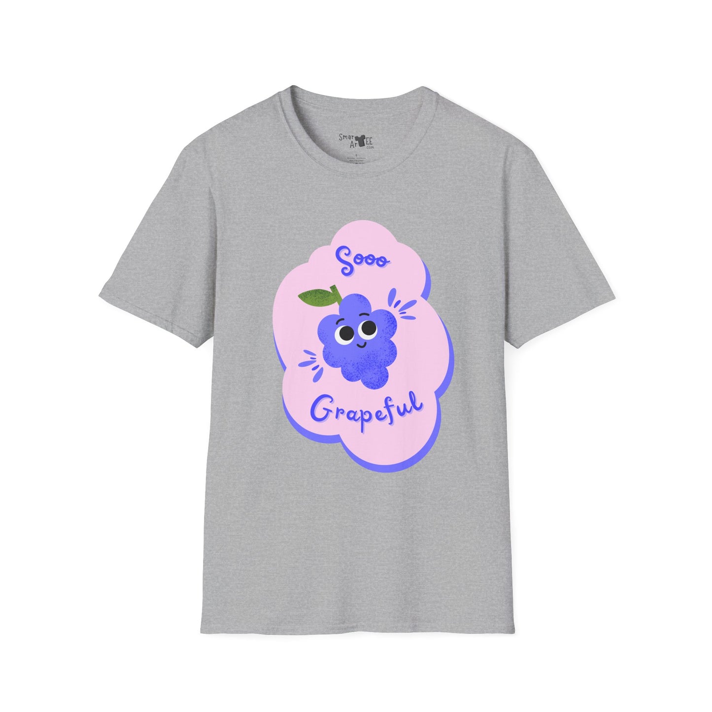 Sooo Grapeful Unisex Softstyle T-Shirt - Cute and Quirky Graphic Tee for Everyday Comfort | Perfect Gift for Fruit Lovers and Summer Fun