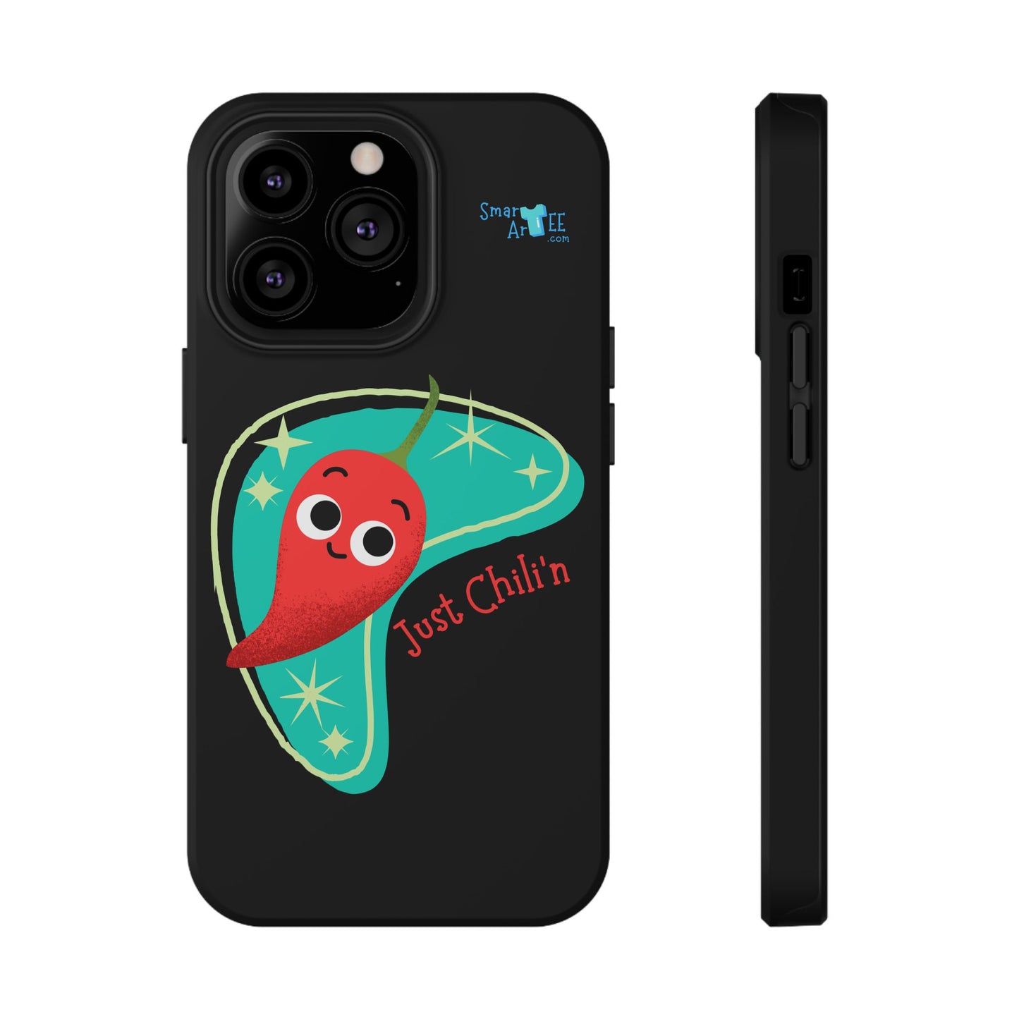 Chili Themed Phone Case, Just Chilin' Design, Fun Accessory, Unique Gift, Vibrant Protection, Perfect for Foodies, Holiday Cheer