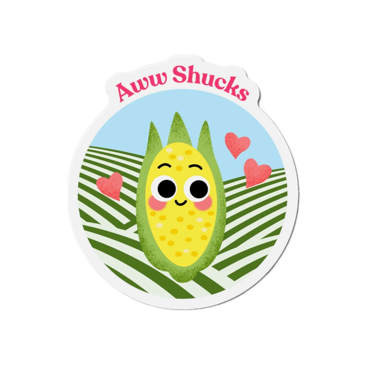 Aww Shucks Die-Cut Magnet, Cute Corn Magnet, Kitchen Decor, Farmhouse Decor, Gift for Farmers, Fun Refrigerator Magnet