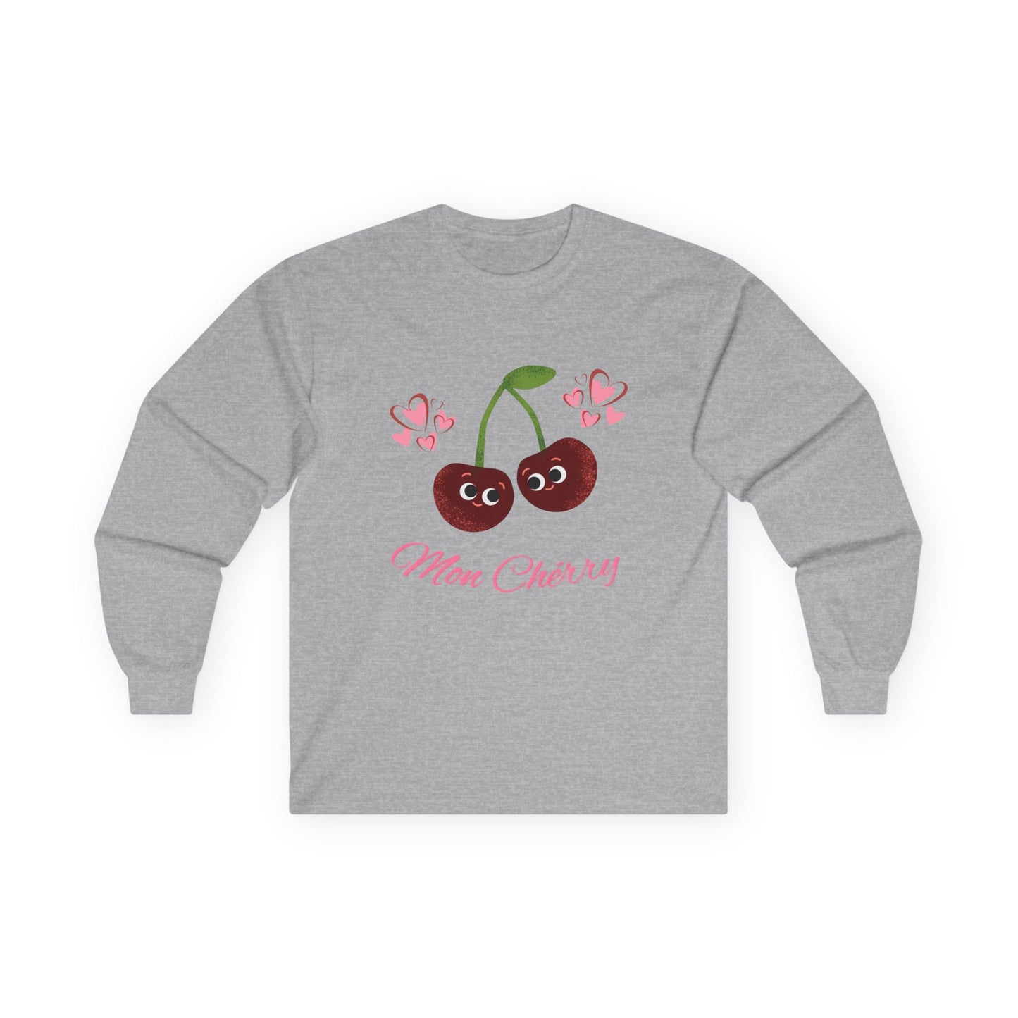 Cute Cherry Long Sleeve Tees, Playful Fruit Shirt, Valentine's Gift, Unisex Casual Wear, Fashionable Everyday Top