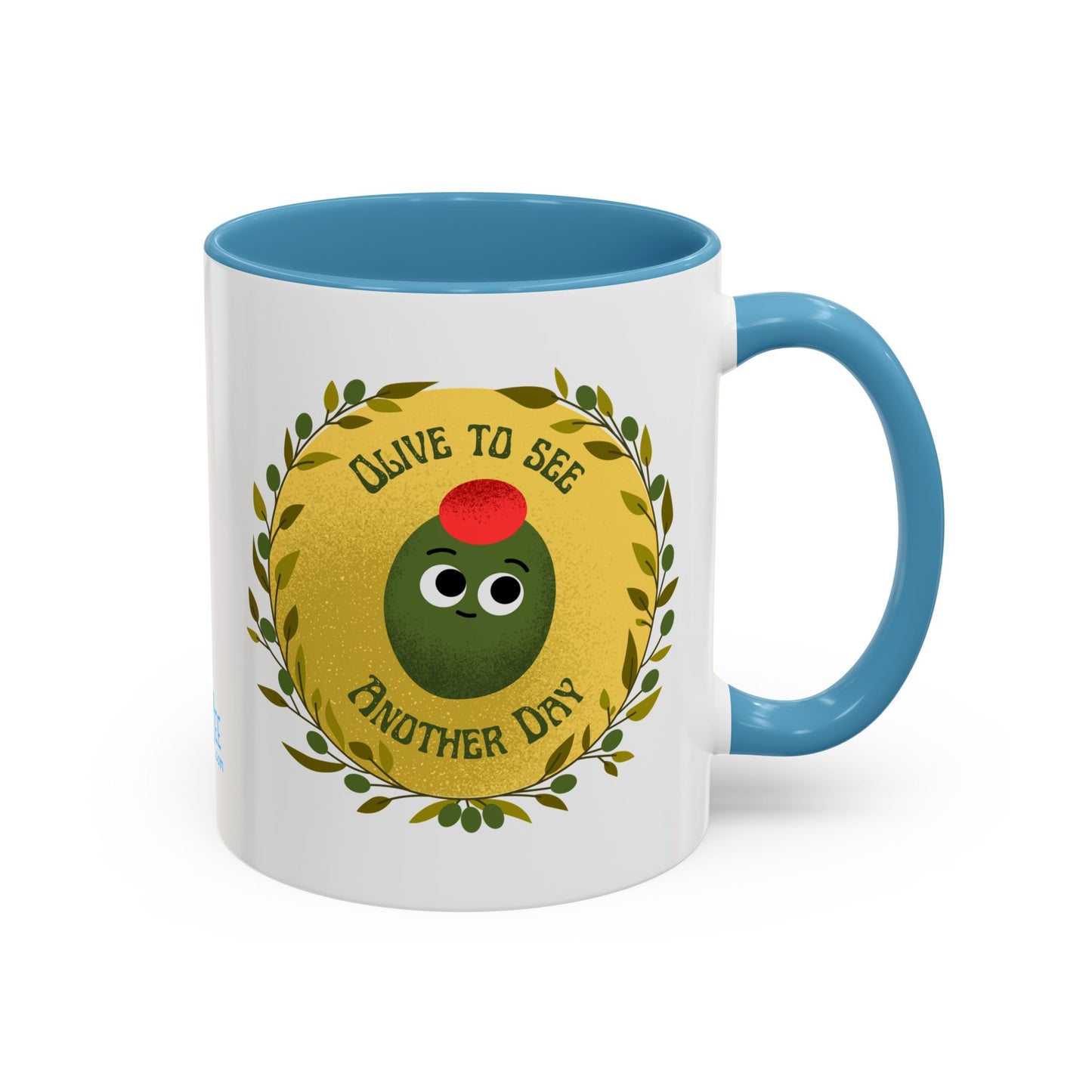 Cheerful Olive Coffee Mug, Gift for Food Lovers, Funny Kitchen Decor, Cute Office Mug, Coffee Lover's Gift, Celebrate Every Day