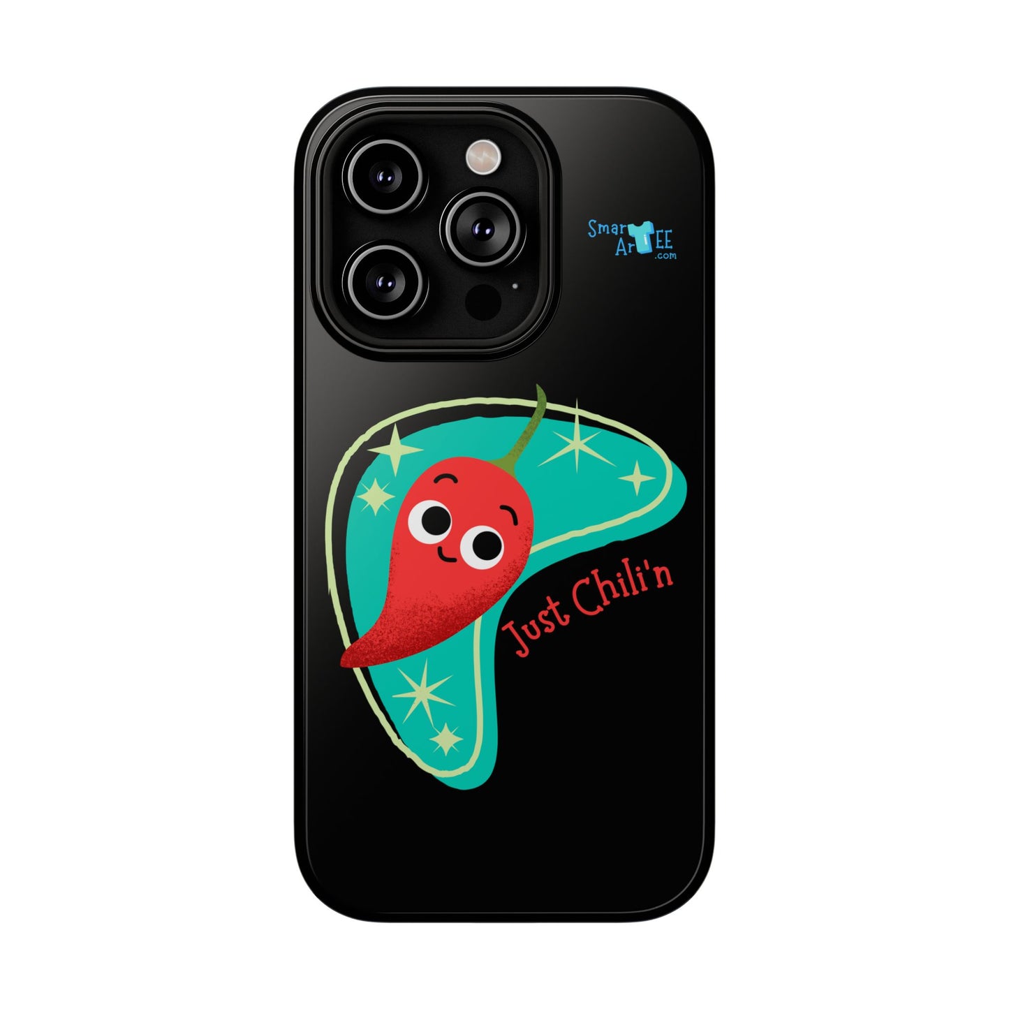 Chili Themed Phone Case, Just Chilin' Design, Fun Accessory, Unique Gift, Vibrant Protection, Perfect for Foodies, Holiday Cheer