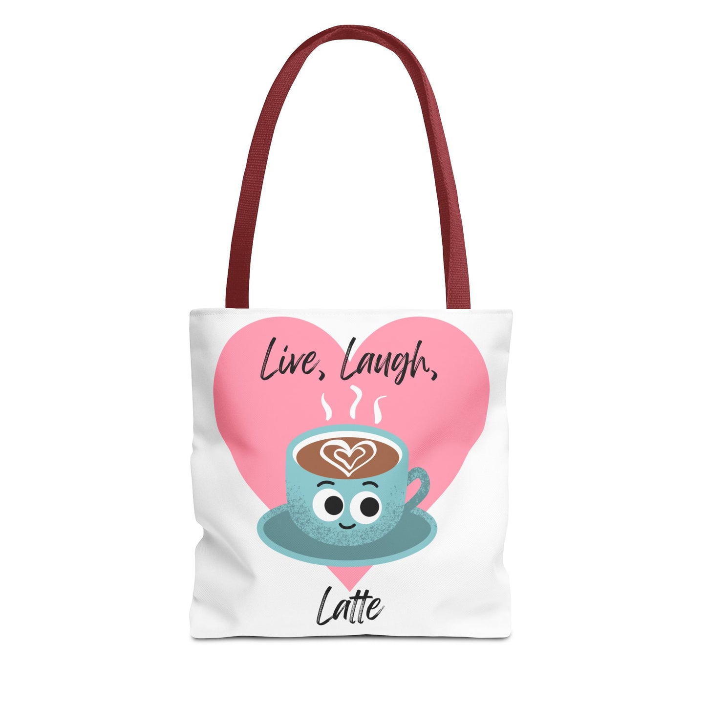 Cute Coffee Tote Bag - Live, Laugh, Latte - Perfect Gift for Coffee Lovers, Casual Carryall, Eco-Friendly, Everyday Use