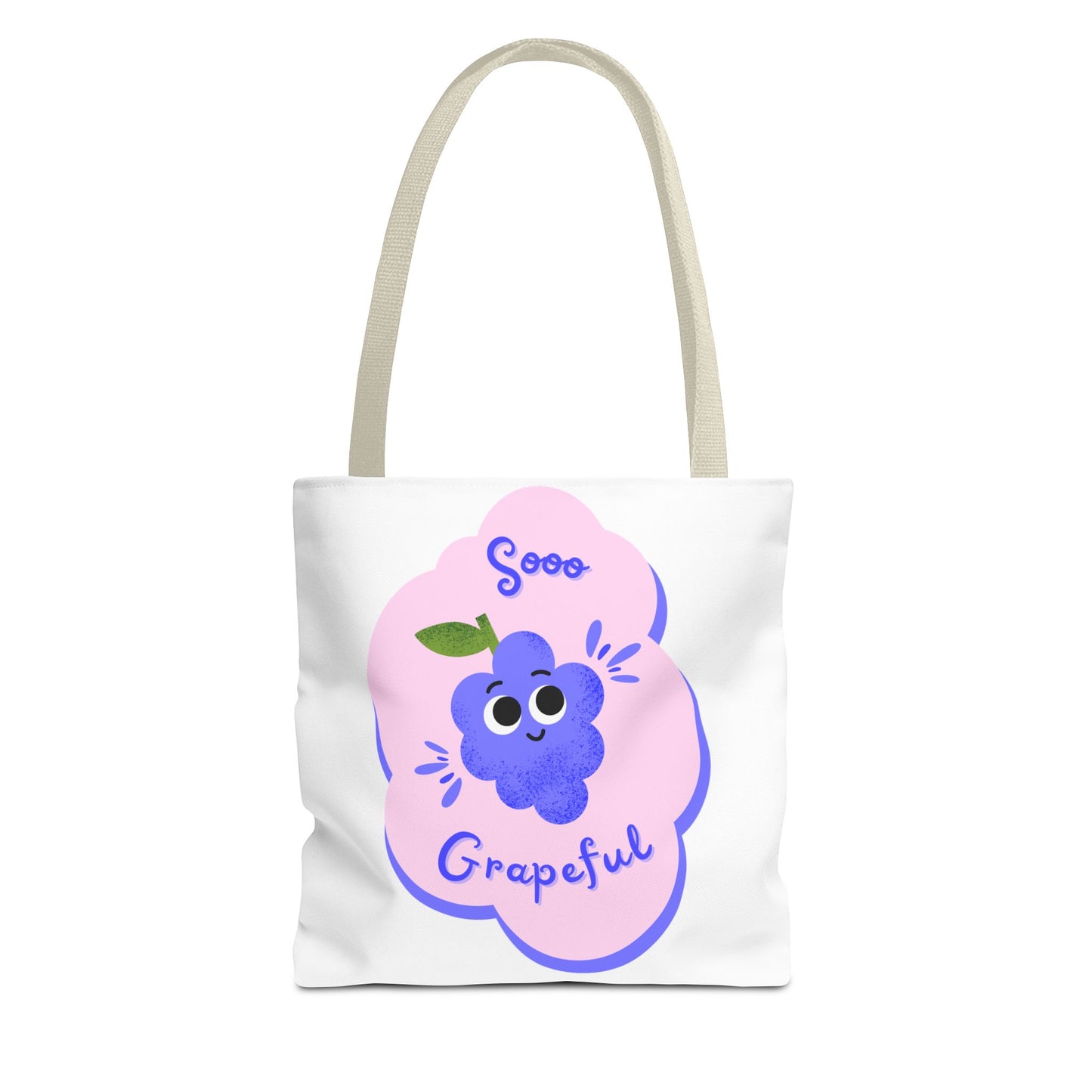 Cute Grape Tote Bag, Sooo Grapeful Shopping Bag, Eco-Friendly Grocery Tote, Fun Fruit Gift, Summer Beach Bag