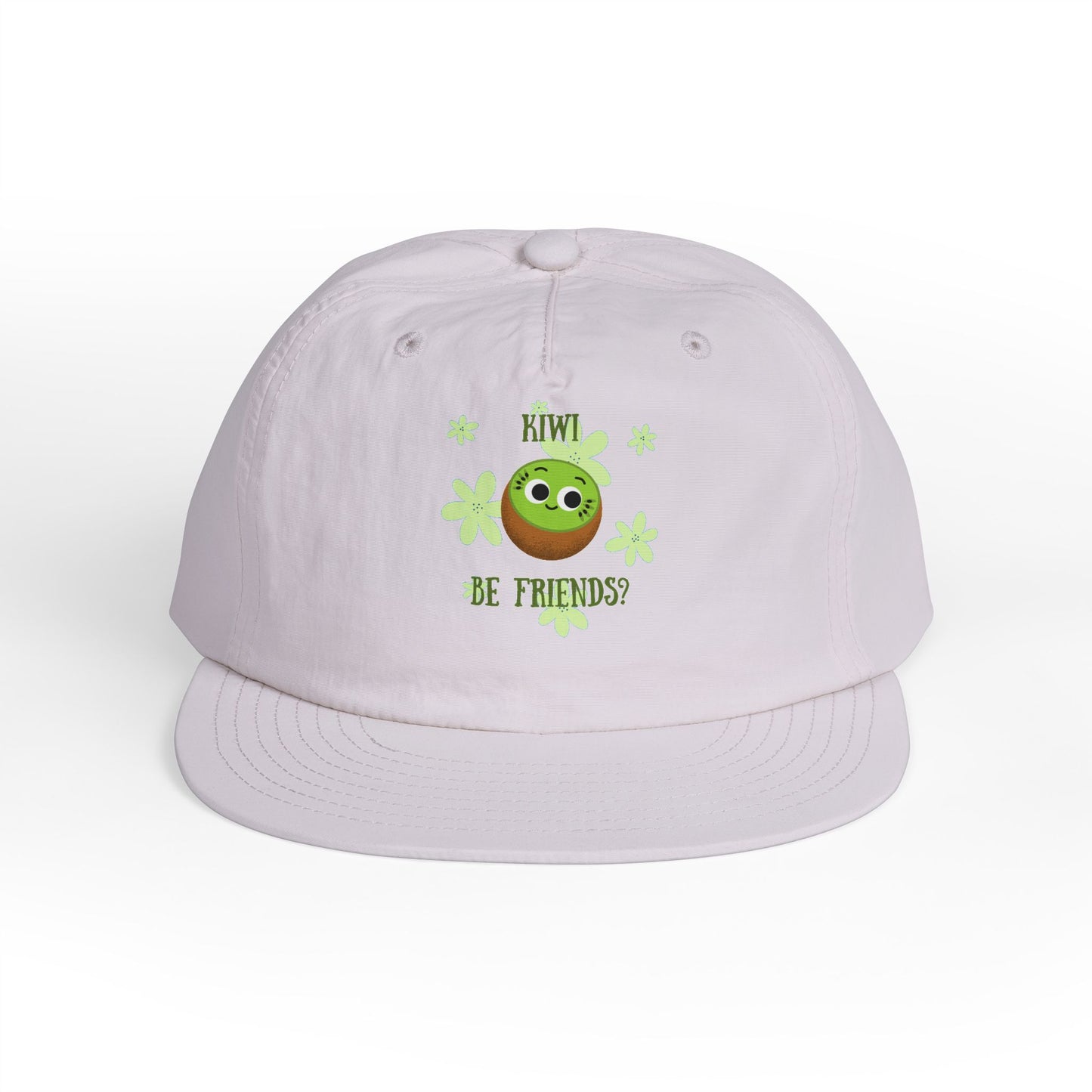 Surf Cap with Funny "Kiwi Be Friends" Design - Beach Hat, Gift for Surfers, Summer Accessory, Fun Outdoor Headwear, Vacation Style