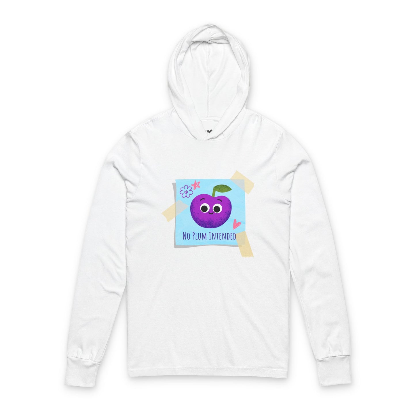 No Pun Intended Unisex Hooded Long Sleeve Shirt, Funny Fruit Pun Apparel for Any Occasion, Gifts for Birthdays, Casual Wear