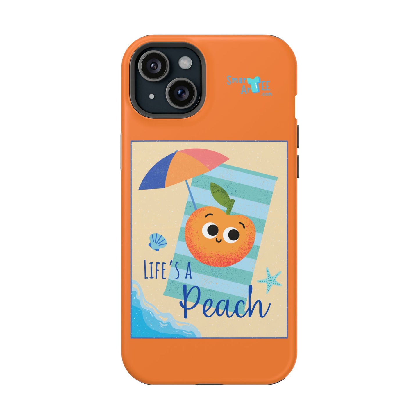 Cute Life's a Peach Phone Case, Impact-Resistant Cell Phone Cover, Summer Accessory, Gift for Fruit Lovers, Beach Vibes