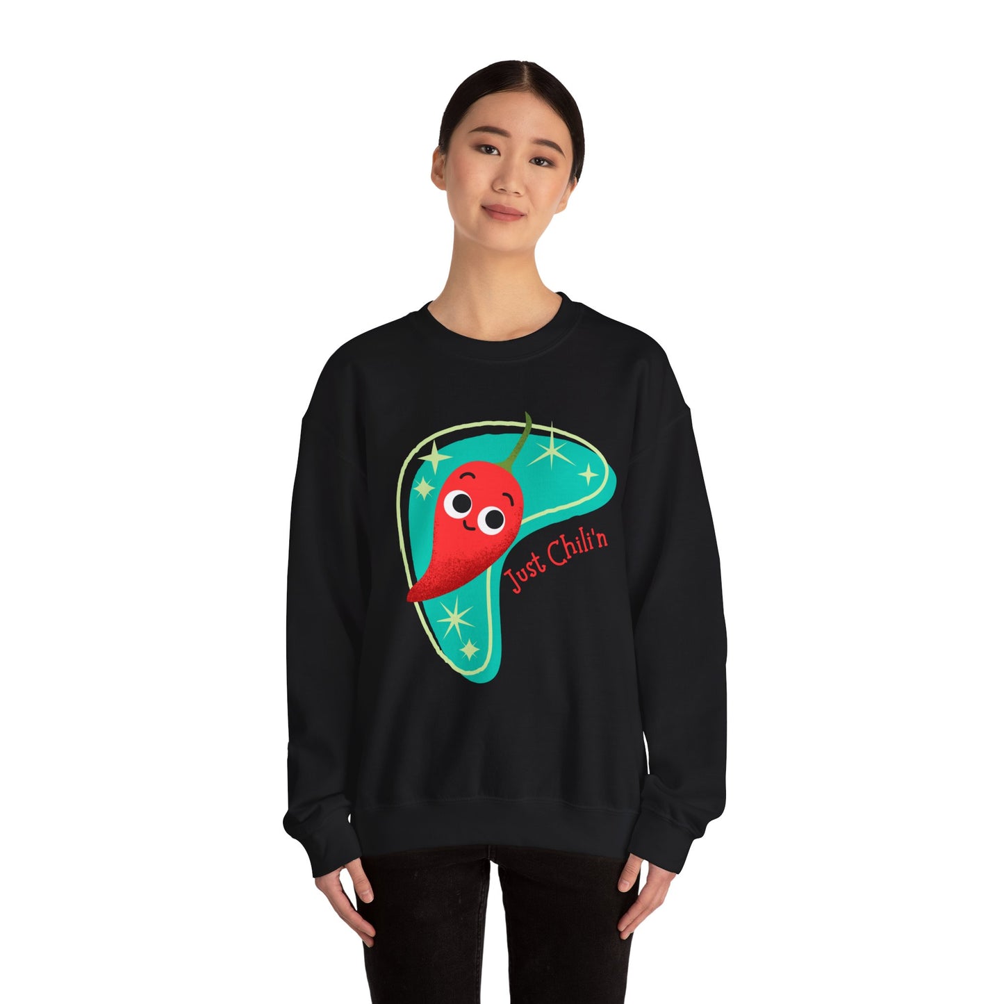 Chili'n Pun Sweatshirt, Cozy Vegetable Pun Sweatshirt, Great Gift Idea, Relaxing Days