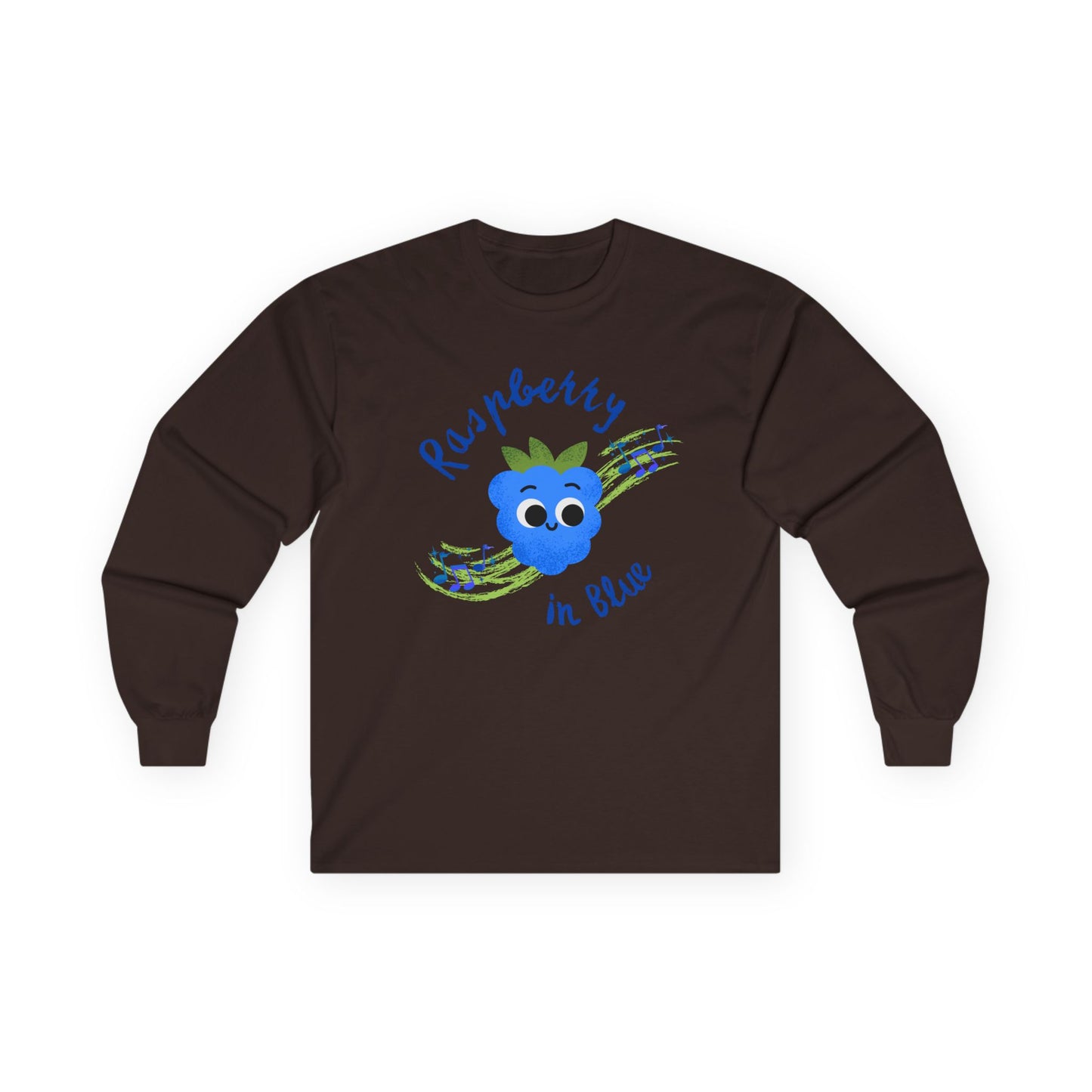 Raspberry Vibes Long Sleeve Tees | Cute Fruit Shirt, Gift for Friends, Summer Style, Raspberry in Blue Design, Eco-Friendly Fashion