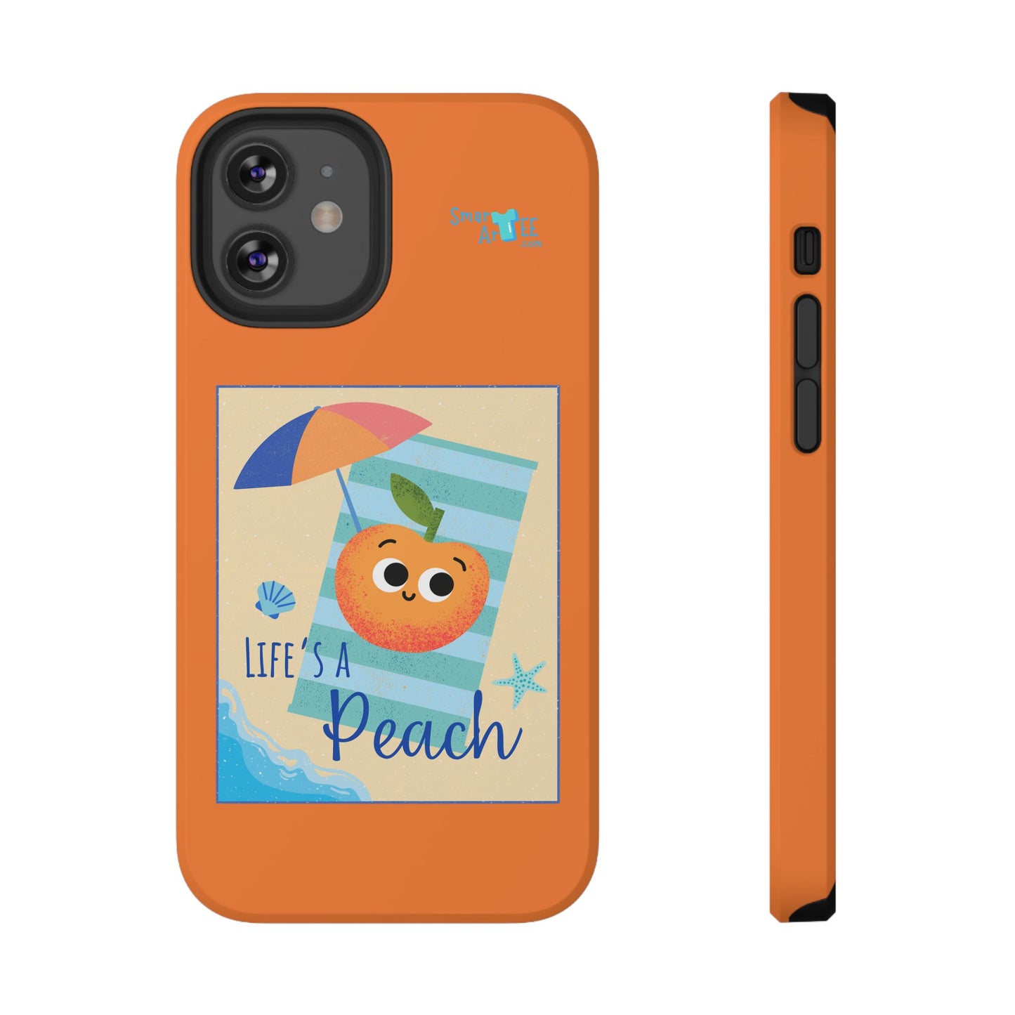 Cute Life's a Peach Phone Case, Impact-Resistant Cell Phone Cover, Summer Accessory, Gift for Fruit Lovers, Beach Vibes
