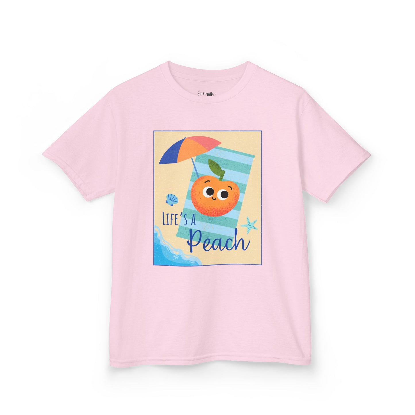 "Life's a Peach" Kids Heavy Cotton Tee – Cute Summer Shirt, Gift for Kids, Fun Casual Wear, Beach Day, Summer Vibes