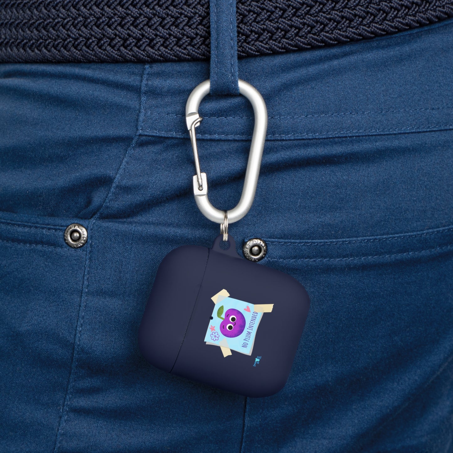 Cute AirPods Case Cover, Fun Cartoon Plum Pun Design, Gift for Apple Lovers, Trendy Tech Accessory, Perfect for Birthdays