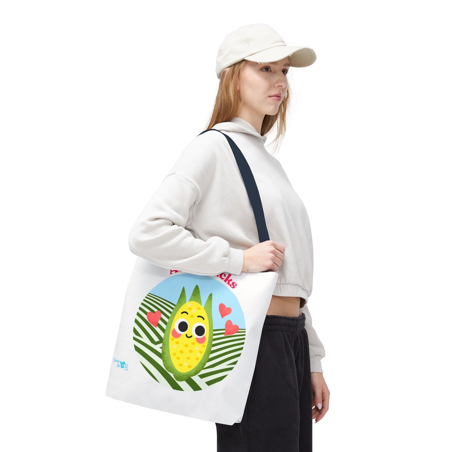 Cute Corn Tote Bag, Funny Grocery Tote, Gift for Veggie Lovers, Funny Farmhouse Decor, Unique Eco-Friendly Bag
