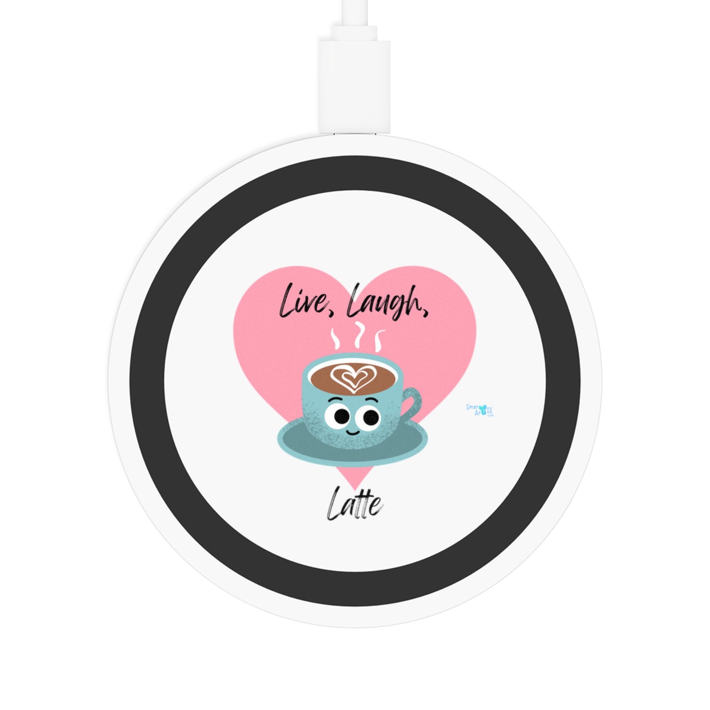 Cute Coffee Themed Wireless Charging Pad, Fun Phone Charger, Bundle With Air Pod Case, Birthday and Holiday Gift