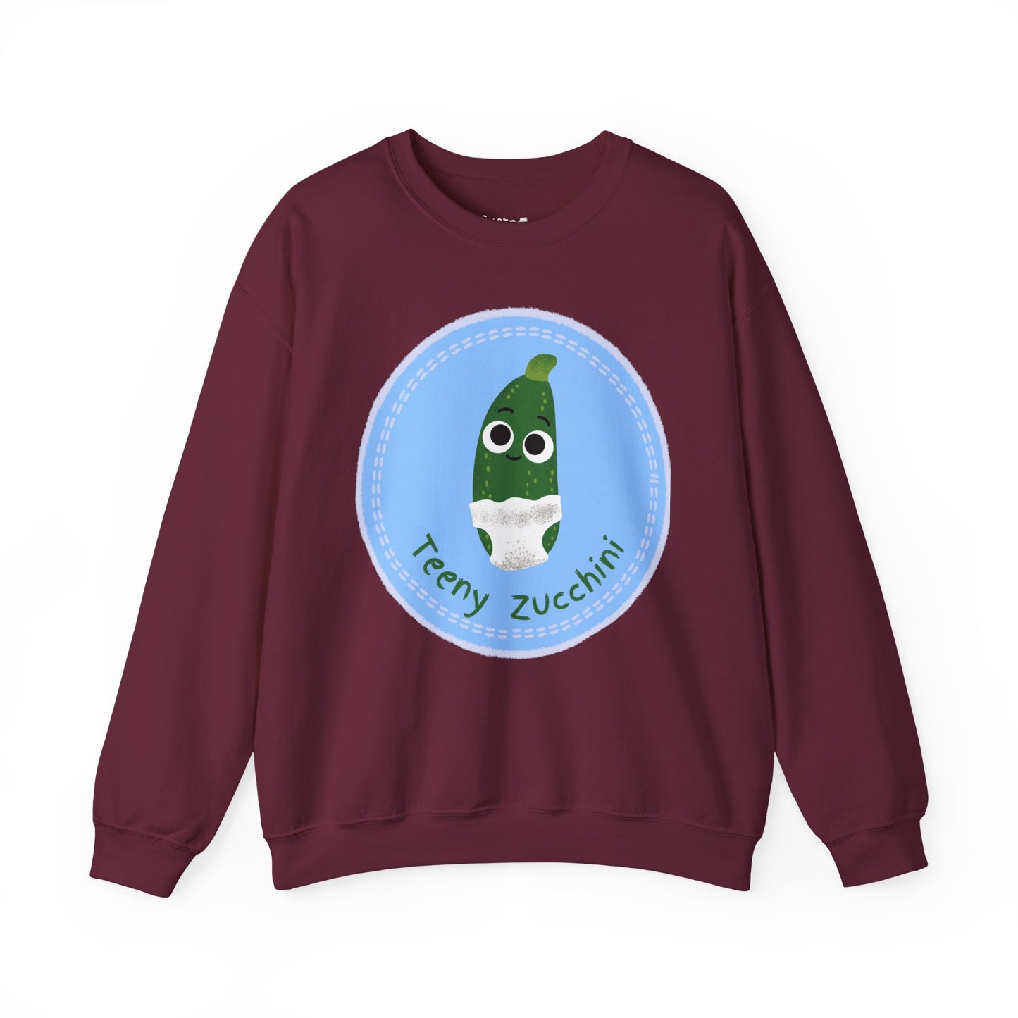 Cute Teeny Zucchini Crewneck Sweatshirt | Funny Gift for Foodies | Cozy Unisex Fashion | Perfect for Gardening Lovers