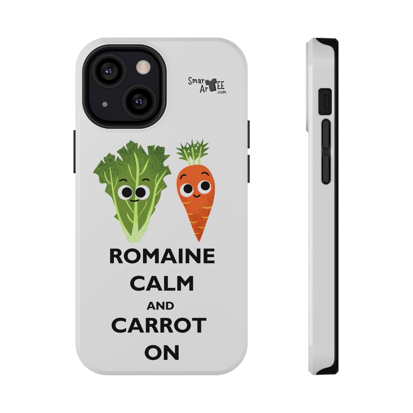 Cute Vegetable Pun Phone Caseca – Romaine Calm and Carrot On, Fun Gift, Kitchen Decor, Quirky, Culinary Passion